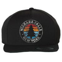 Niagara Falls New York Ny Vintage Graphic Retro 70s Wool Snapback Cap