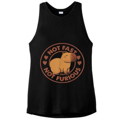 Not Fast Not Furious Capybara Ladies PosiCharge Tri-Blend Wicking Tank