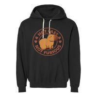 Not Fast Not Furious Capybara Garment-Dyed Fleece Hoodie