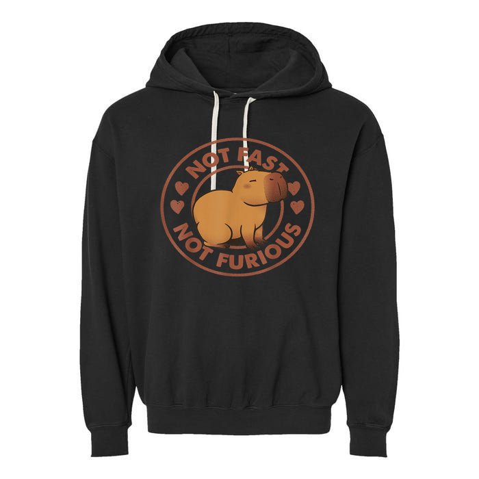 Not Fast Not Furious Capybara Garment-Dyed Fleece Hoodie