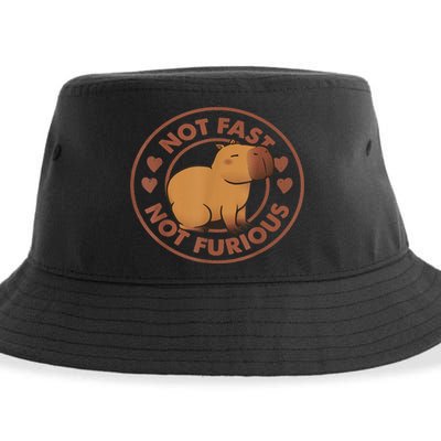 Not Fast Not Furious Capybara Sustainable Bucket Hat