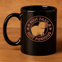 Not Fast Not Furious Capybara 11oz C Handle Ceramic Mug