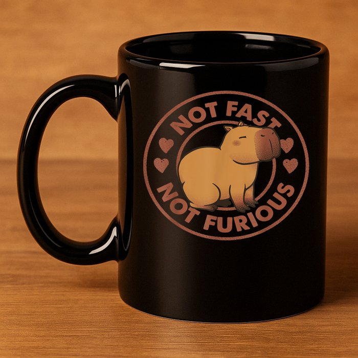 Not Fast Not Furious Capybara 11oz C Handle Ceramic Mug