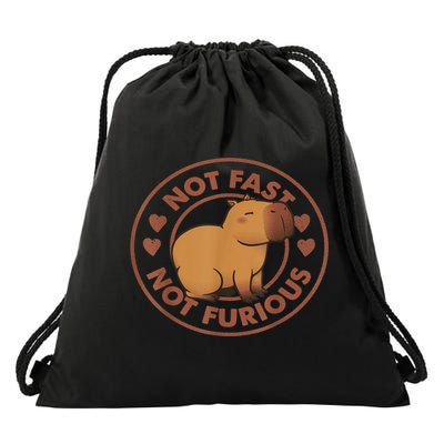 Not Fast Not Furious Capybara Drawstring Bag