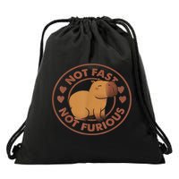 Not Fast Not Furious Capybara Drawstring Bag