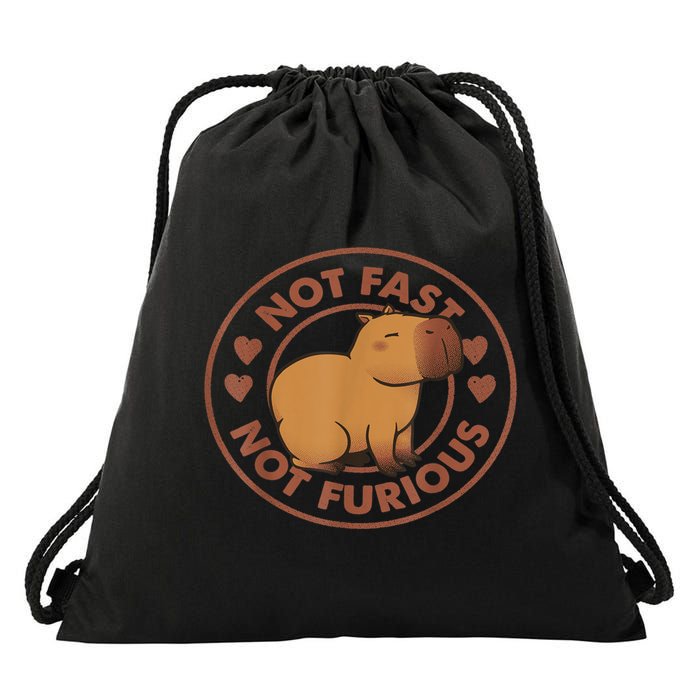 Not Fast Not Furious Capybara Drawstring Bag