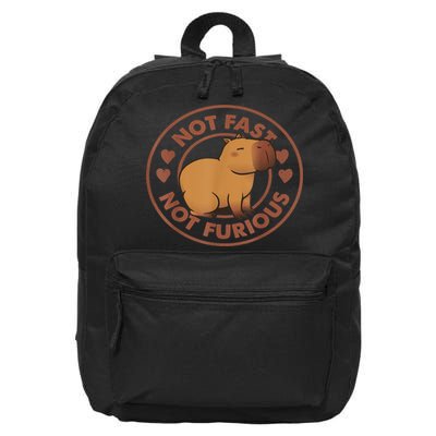 Not Fast Not Furious Capybara 16 in Basic Backpack