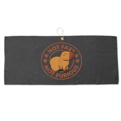 Not Fast Not Furious Capybara Large Microfiber Waffle Golf Towel