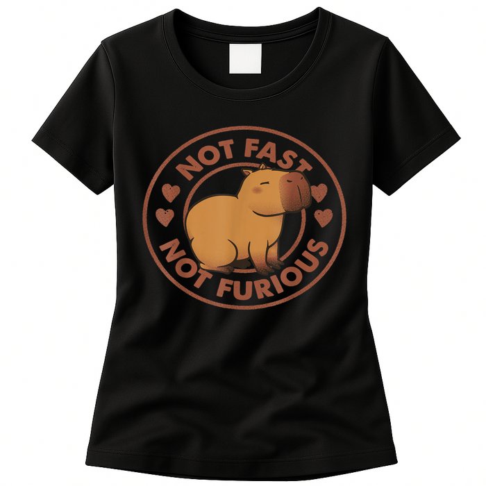 Not Fast Not Furious Capybara Womens T-Shirt