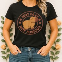 Not Fast Not Furious Capybara Womens T-Shirt
