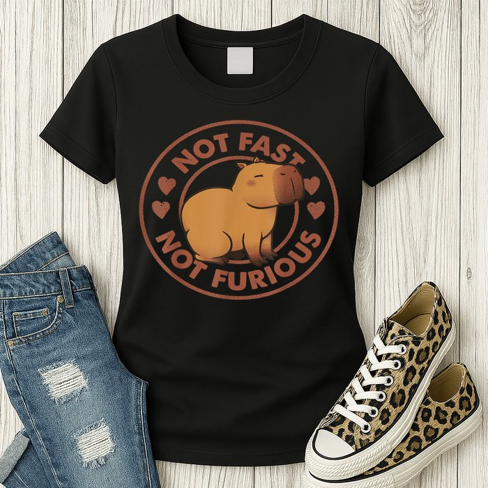 Not Fast Not Furious Capybara Womens T-Shirt