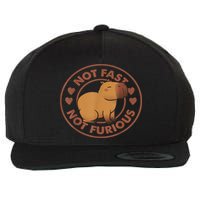 Not Fast Not Furious Capybara Wool Snapback Cap