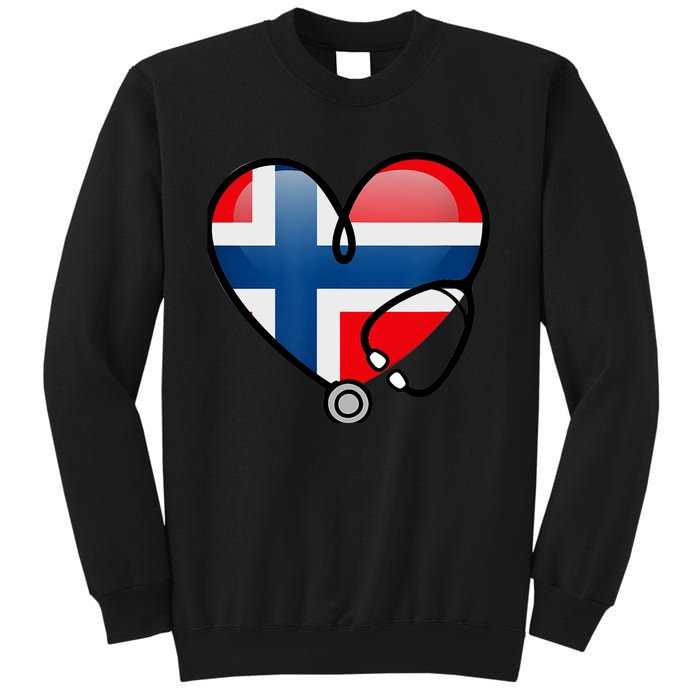 Norway Flag Norwegian Nurse Stethoscope Heart Sweatshirt