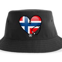 Norway Flag Norwegian Nurse Stethoscope Heart Sustainable Bucket Hat