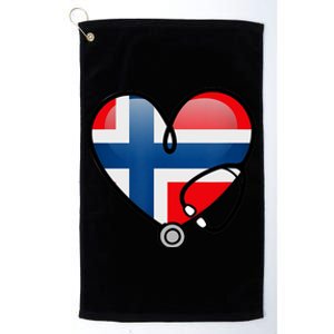 Norway Flag Norwegian Nurse Stethoscope Heart Platinum Collection Golf Towel