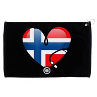 Norway Flag Norwegian Nurse Stethoscope Heart Grommeted Golf Towel