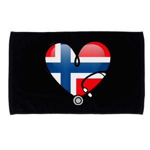 Norway Flag Norwegian Nurse Stethoscope Heart Microfiber Hand Towel