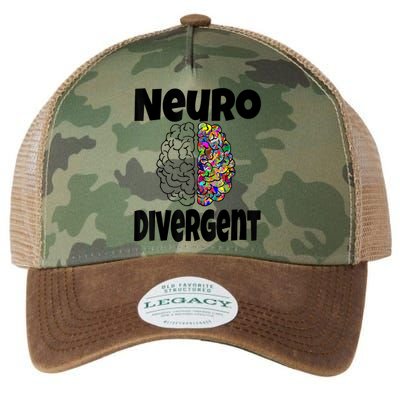 Neurodivergent Funny Neurodiversity Brain Design Autism ADHD Legacy Tie Dye Trucker Hat