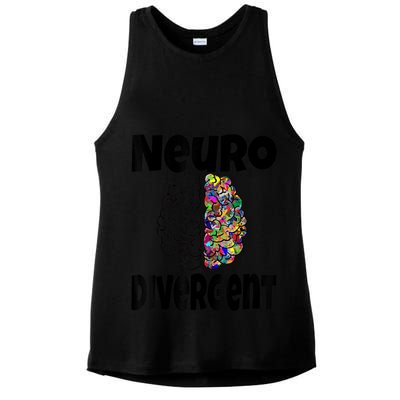 Neurodivergent Funny Neurodiversity Brain Design Autism ADHD Ladies PosiCharge Tri-Blend Wicking Tank