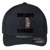 Neurodivergent Funny Neurodiversity Brain Design Autism ADHD Flexfit Unipanel Trucker Cap