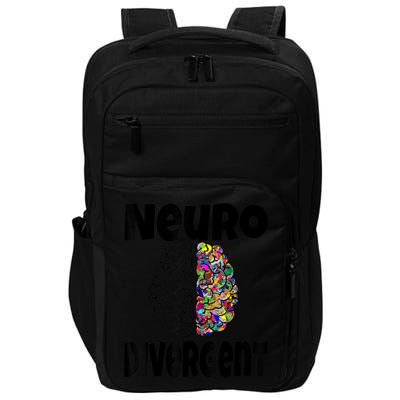 Neurodivergent Funny Neurodiversity Brain Design Autism ADHD Impact Tech Backpack