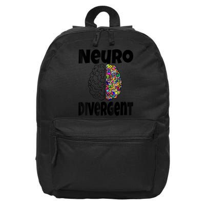 Neurodivergent Funny Neurodiversity Brain Design Autism ADHD 16 in Basic Backpack