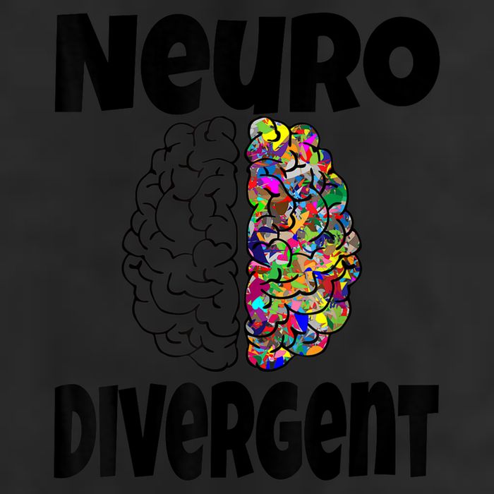 Neurodivergent Funny Neurodiversity Brain Design Autism ADHD 25L Jumbo Tote