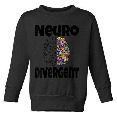 Neurodivergent Funny Neurodiversity Brain Design Autism ADHD Toddler Sweatshirt