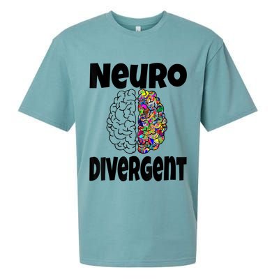 Neurodivergent Funny Neurodiversity Brain Design Autism ADHD Sueded Cloud Jersey T-Shirt