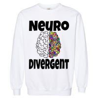 Neurodivergent Funny Neurodiversity Brain Design Autism ADHD Garment-Dyed Sweatshirt