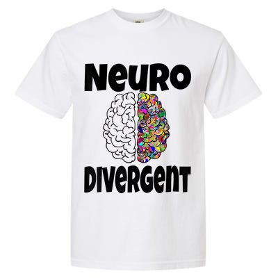 Neurodivergent Funny Neurodiversity Brain Design Autism ADHD Garment-Dyed Heavyweight T-Shirt