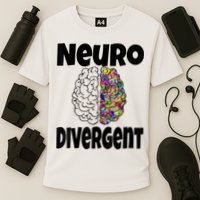 Neurodivergent Funny Neurodiversity Brain Design Autism ADHD Cooling Performance Crew T-Shirt