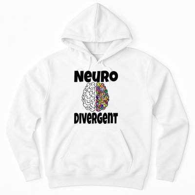 Neurodivergent Funny Neurodiversity Brain Design Autism ADHD Hoodie