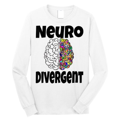 Neurodivergent Funny Neurodiversity Brain Design Autism ADHD Long Sleeve Shirt