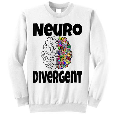 Neurodivergent Funny Neurodiversity Brain Design Autism ADHD Sweatshirt