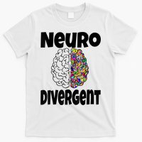 Neurodivergent Funny Neurodiversity Brain Design Autism ADHD T-Shirt