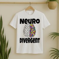 Neurodivergent Funny Neurodiversity Brain Design Autism ADHD T-Shirt