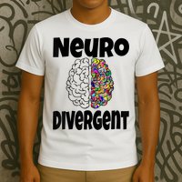 Neurodivergent Funny Neurodiversity Brain Design Autism ADHD T-Shirt