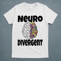 Neurodivergent Funny Neurodiversity Brain Design Autism ADHD T-Shirt