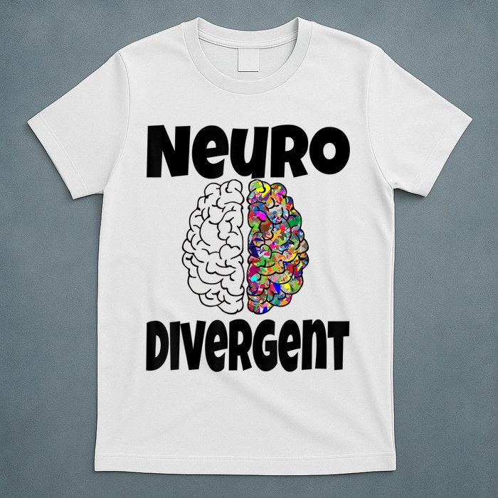 Neurodivergent Funny Neurodiversity Brain Design Autism ADHD T-Shirt