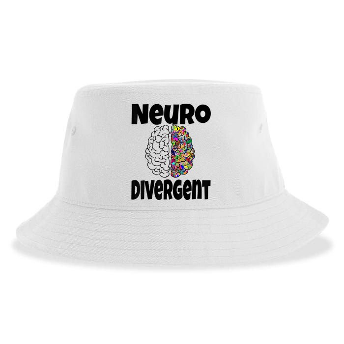 Neurodivergent Funny Neurodiversity Brain Design Autism ADHD Sustainable Bucket Hat