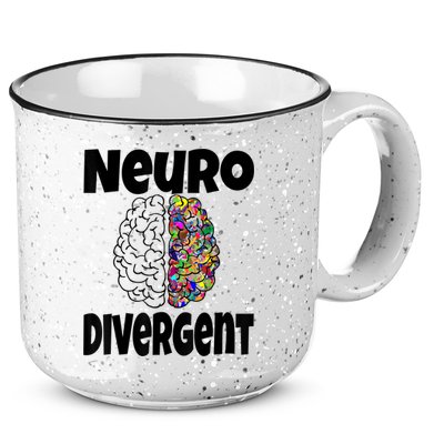 Neurodivergent Funny Neurodiversity Brain Design Autism ADHD 15oz Campfire Ceramic Mug