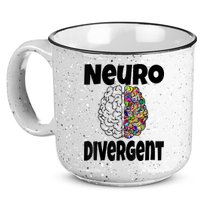 Neurodivergent Funny Neurodiversity Brain Design Autism ADHD 15oz Campfire Ceramic Mug