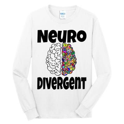 Neurodivergent Funny Neurodiversity Brain Design Autism ADHD Tall Long Sleeve T-Shirt
