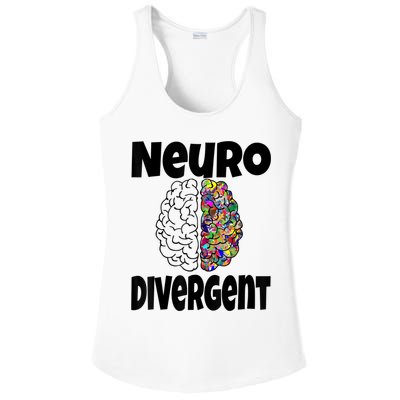 Neurodivergent Funny Neurodiversity Brain Design Autism ADHD Ladies PosiCharge Competitor Racerback Tank