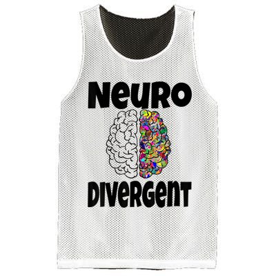 Neurodivergent Funny Neurodiversity Brain Design Autism ADHD Mesh Reversible Basketball Jersey Tank