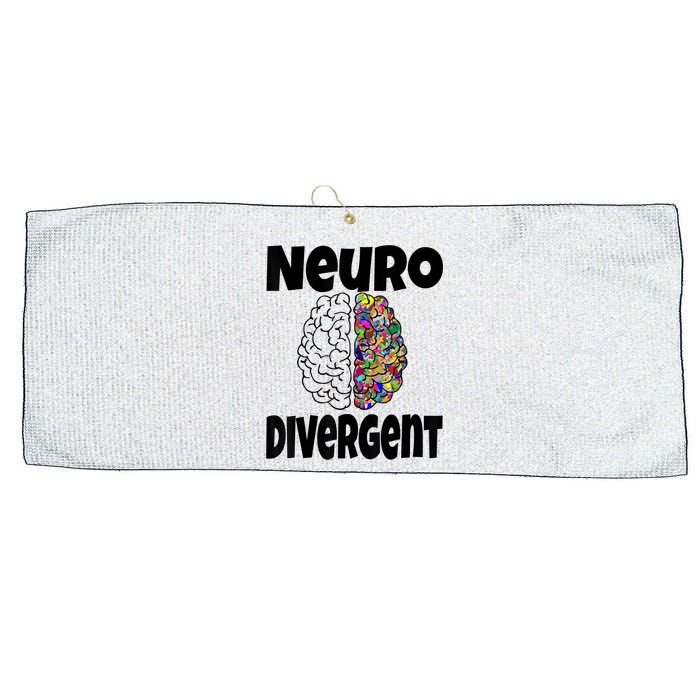 Neurodivergent Funny Neurodiversity Brain Design Autism ADHD Large Microfiber Waffle Golf Towel