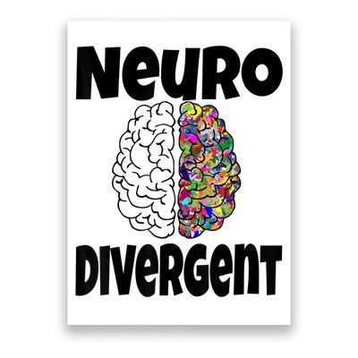 Neurodivergent Funny Neurodiversity Brain Design Autism ADHD Poster