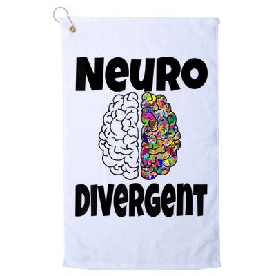 Neurodivergent Funny Neurodiversity Brain Design Autism ADHD Golf Towel