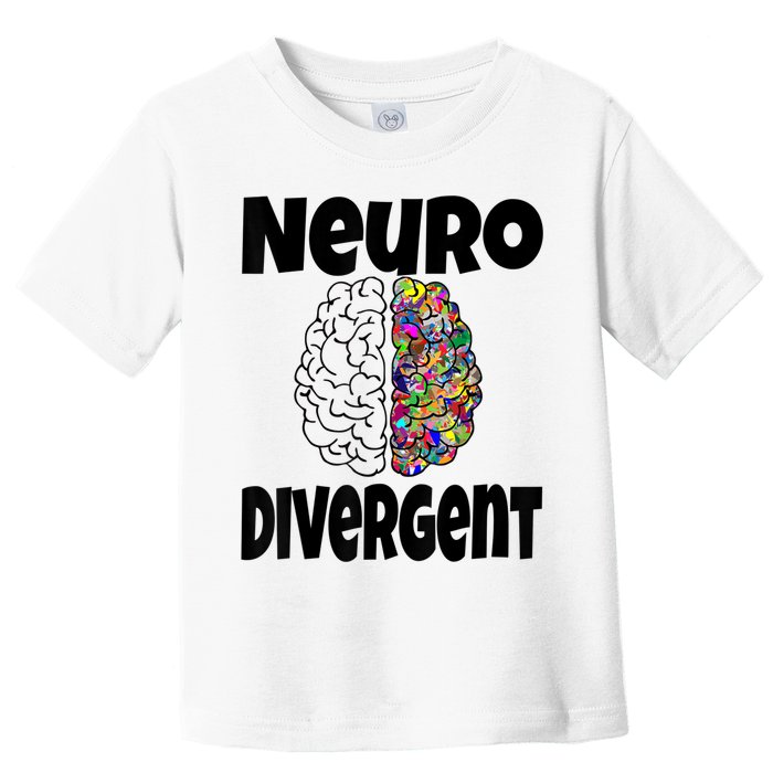 Neurodivergent Funny Neurodiversity Brain Design Autism ADHD Toddler T-Shirt